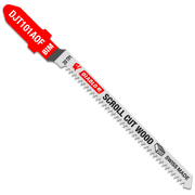 Five Diablo bi-metal T-shank jig saw blades with 20 TPI teeth for scroll cutting in wood.