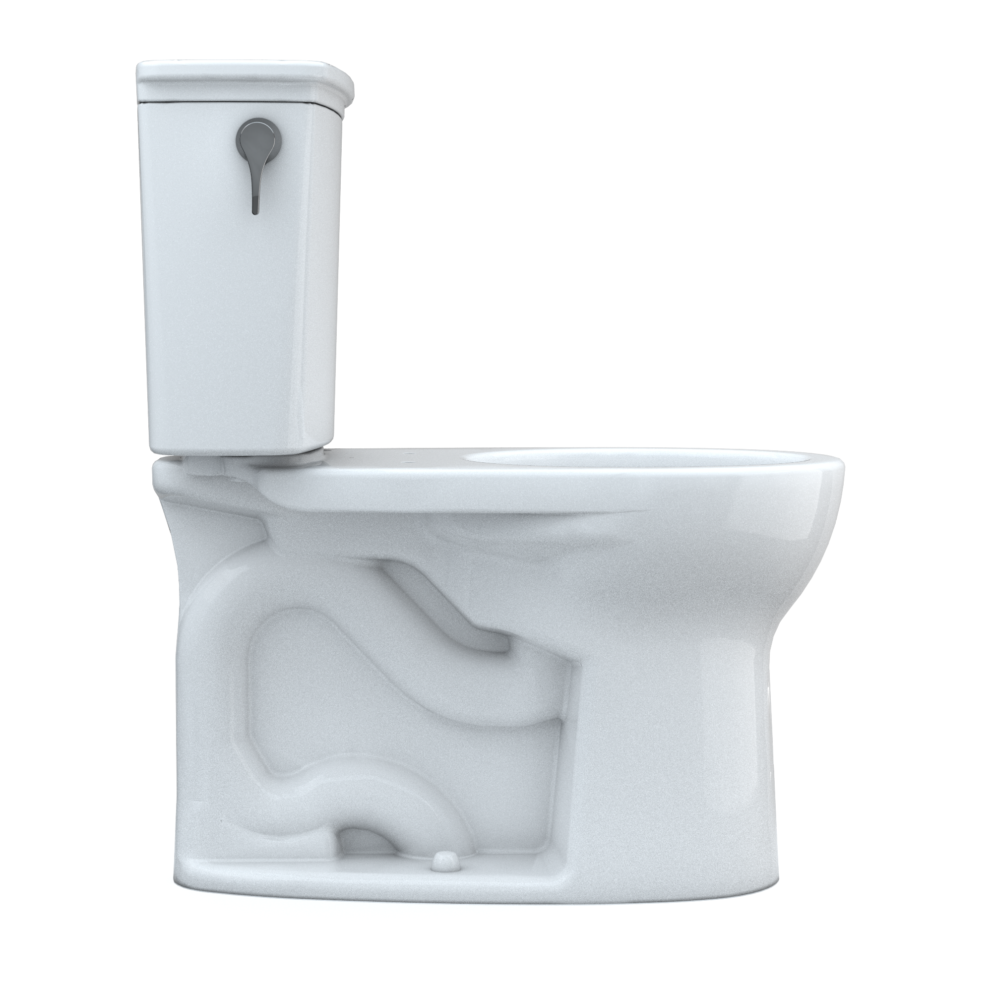 Toto Drake Transitional Two Piece Round Transitional Tornado Flush Universal Height Toilet with CEFIONTECT 1.28 GPF Less Seat in Cotton White
