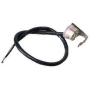 Black insulated cable with metal connector head, Taco 563-2 temperature aquastat for circulator systems.