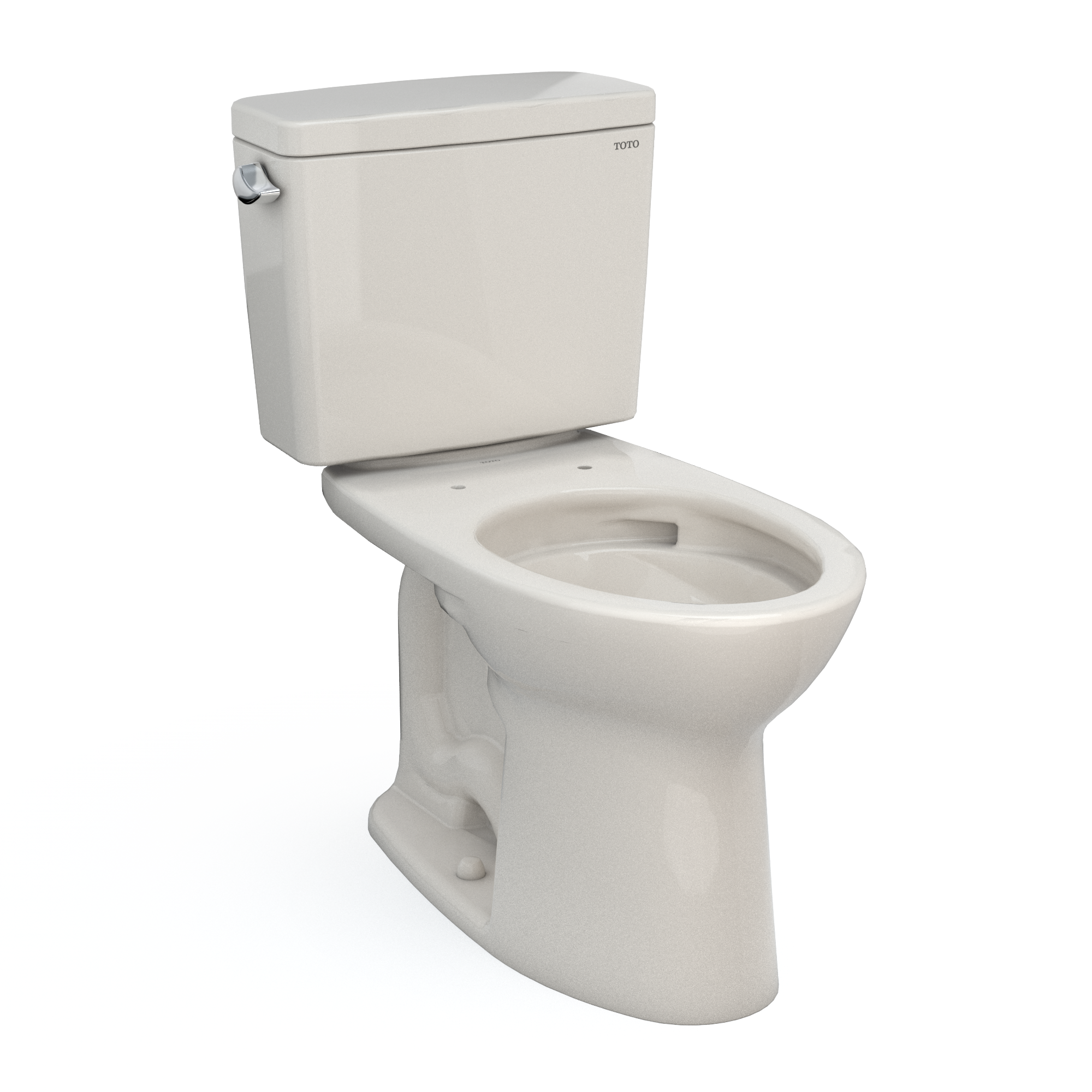 Toto Drake Two Piece Elongated Tornado Flush Toilet with CEFIONTECT 1.6 GPF Less Seat in Sedona Beige