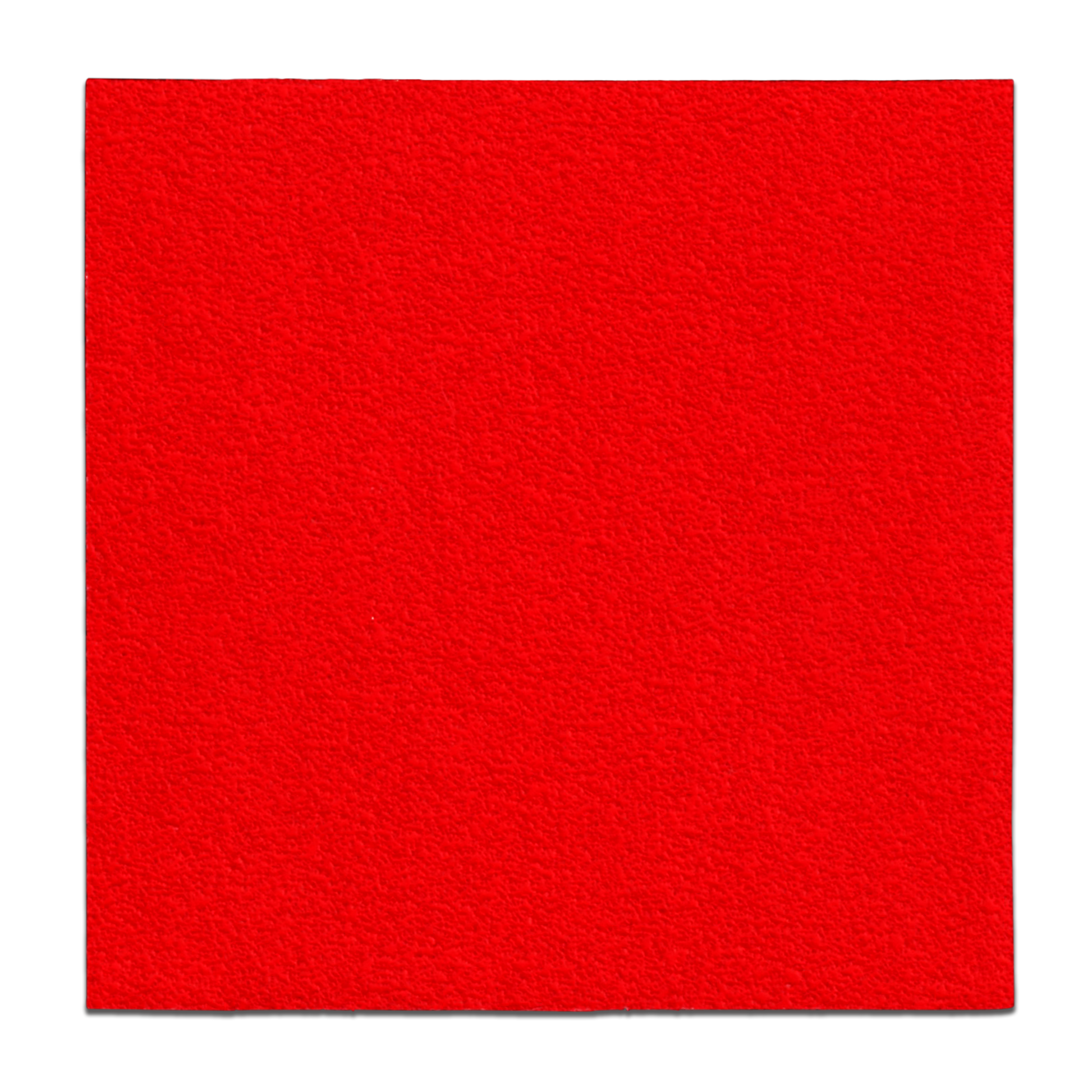 Square sanding sheet with red abrasive surface, 4-1/2 inches on each side, 40 grit.