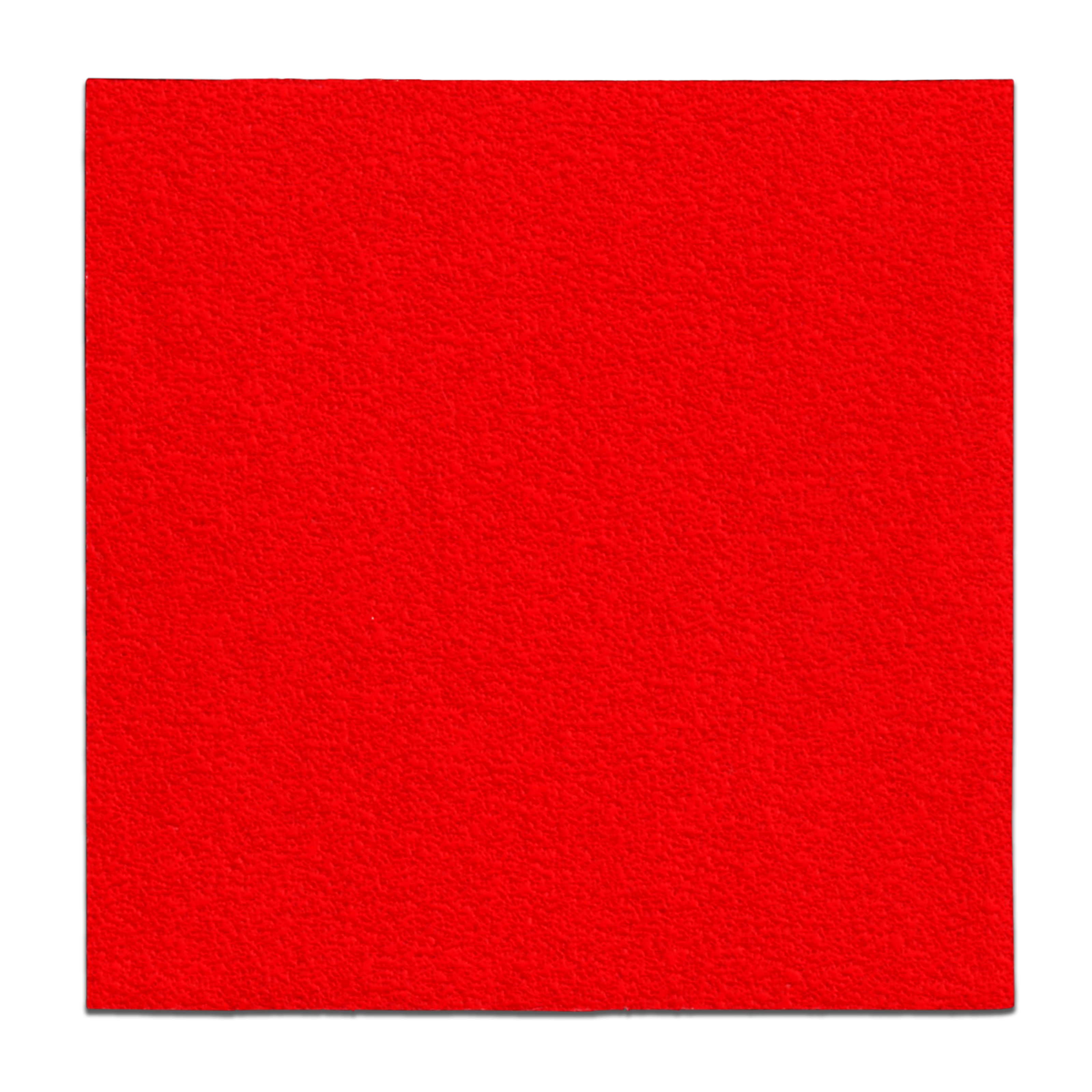 Square sanding sheet with red abrasive surface, 4-1/2 inches on each side, 40 grit.