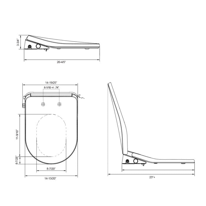 Axent FE105 SLIMS Intelligent Bidet Seat U-Shape White