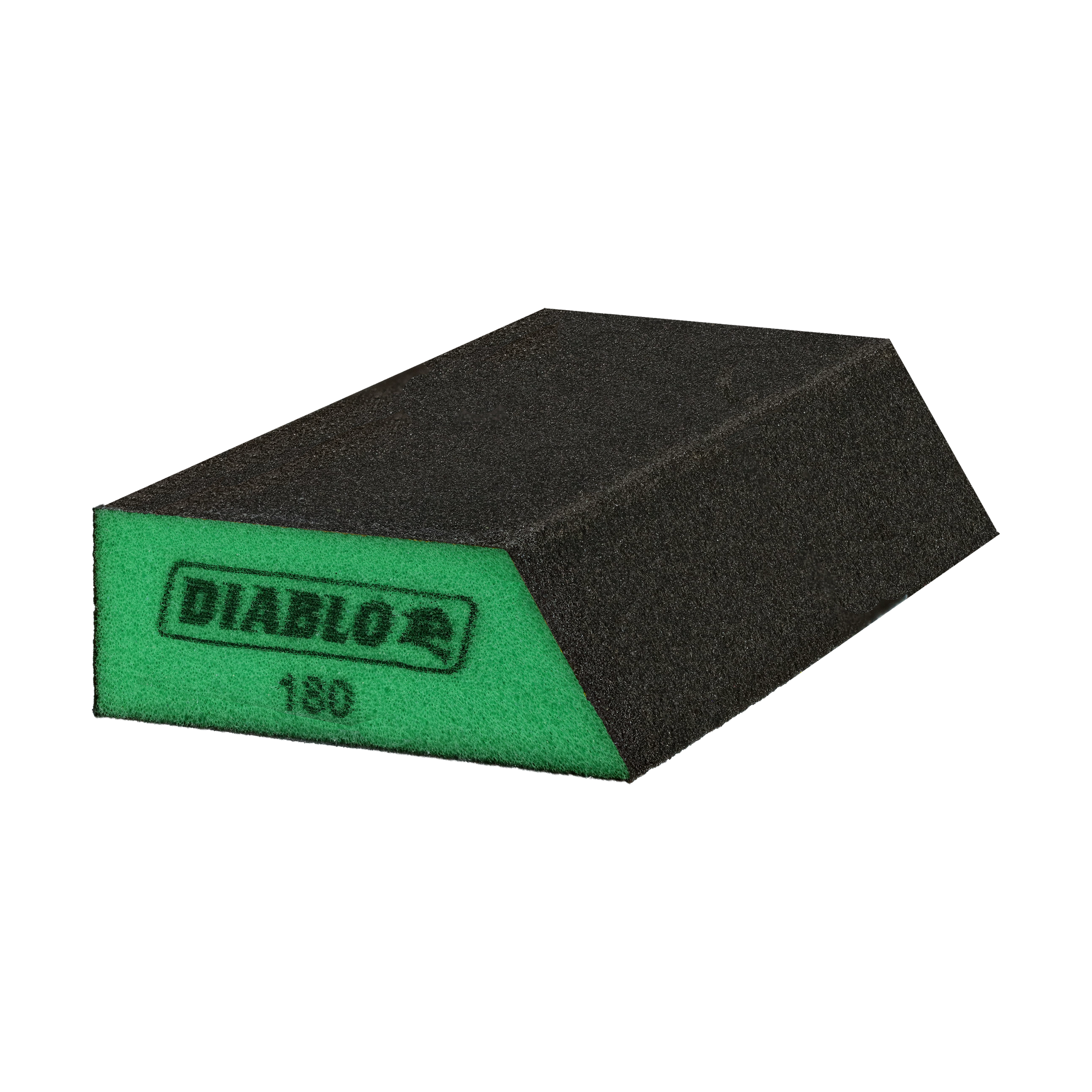 Black and green corner contact sanding sponge with 180-grit surface and Diablo branding.