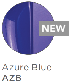 Azure blue circular finish sample for Jaclo safety assist bar with concealed screw design.