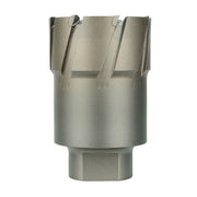 Steel hawg cutter with threaded base and multiple cutting flutes on cylindrical head.