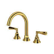 Rohl San Giovanni Widespread Lavatory Faucet With C-Spout in Unlacquered Brass - A2328LMULB-2