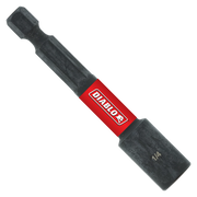 Black magnetic nut setter with red Diablo band and 1/4 inch marking on socket end.