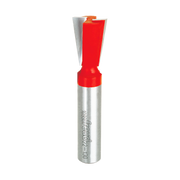 Freud 11/16" dovetail bit with red plastic cutting head and silver metal shank.
