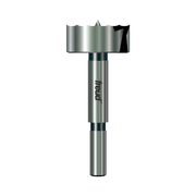 Freud PB-010 Forstner bit with cylindrical shank and flat cutting head with center point.
