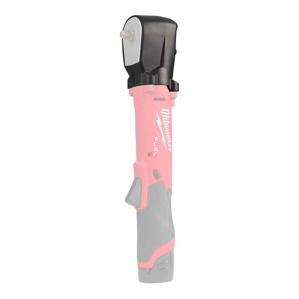Black and pink protective rubber boot for Milwaukee M12 FUEL right angle impact wrench.