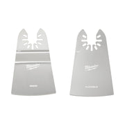 Two-piece Milwaukee OPEN-LOK scraper set with rigid and flexible 2-inch blades featuring slotted heads.