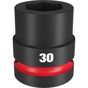 Black 1" drive 30MM 6-point socket with red band and "30" marking.