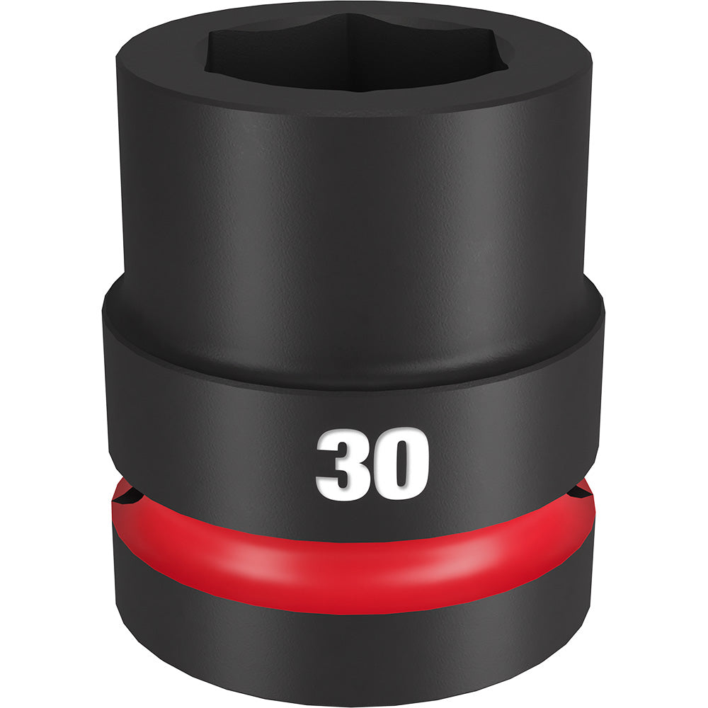 Black 1" drive 30MM 6-point socket with red band and "30" marking.