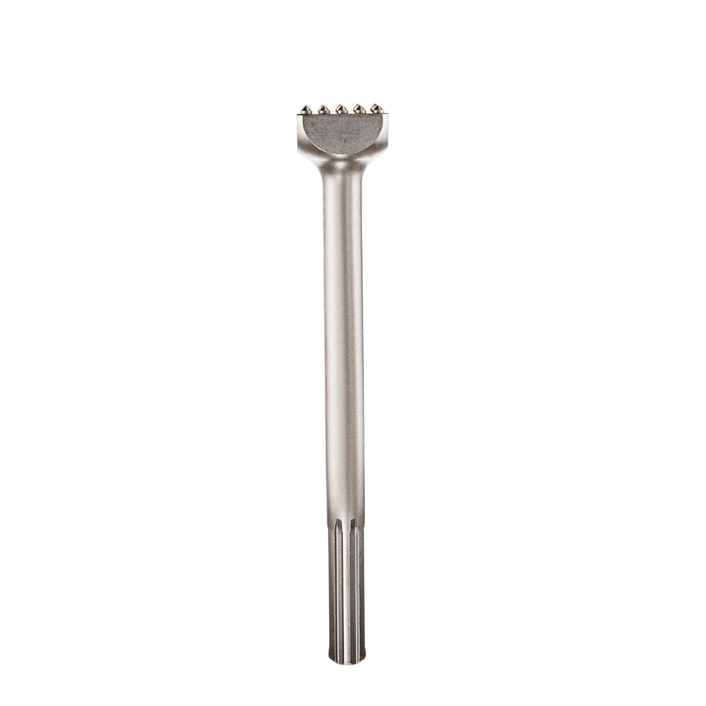 Steel SDS-Max bushing tool with serrated cup head and fluted shank for concrete drilling.