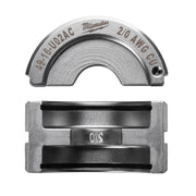 Milwaukee 49-16-U02AC 2/0 copper U-style die with curved upper die and rectangular lower die with slot opening.