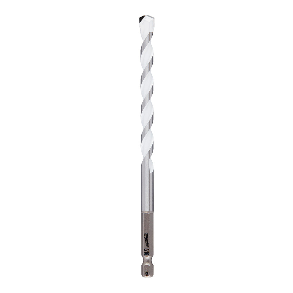Milwaukee 5/16 in. Shockwave carbide drill bit with twisted flutes and hex quick-change shank.