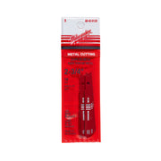 Five Milwaukee high speed steel jig saw blades with metal cutting designation on red packaging.