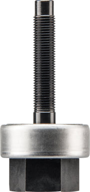 Black threaded draw stud with polished metal base and cylindrical top, 3/8 inch size.