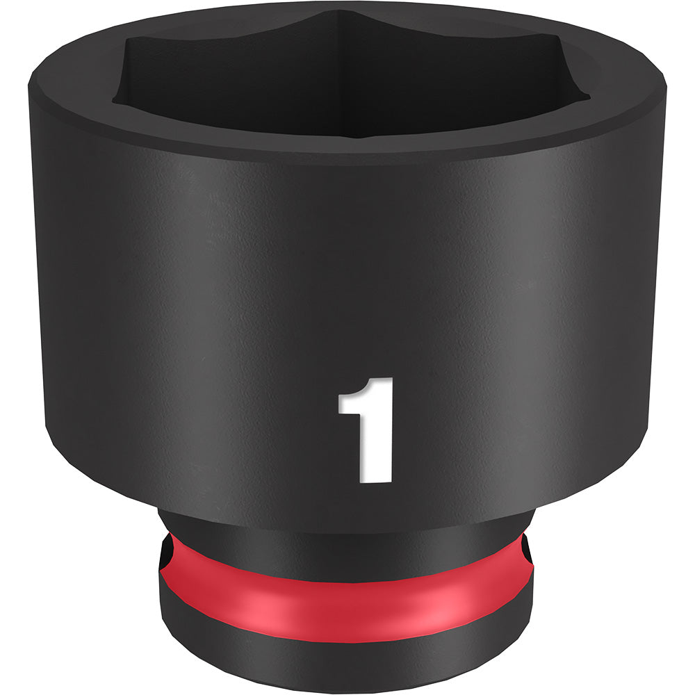 Black socket with six-point opening, red band near base, marked with number "1" on body.