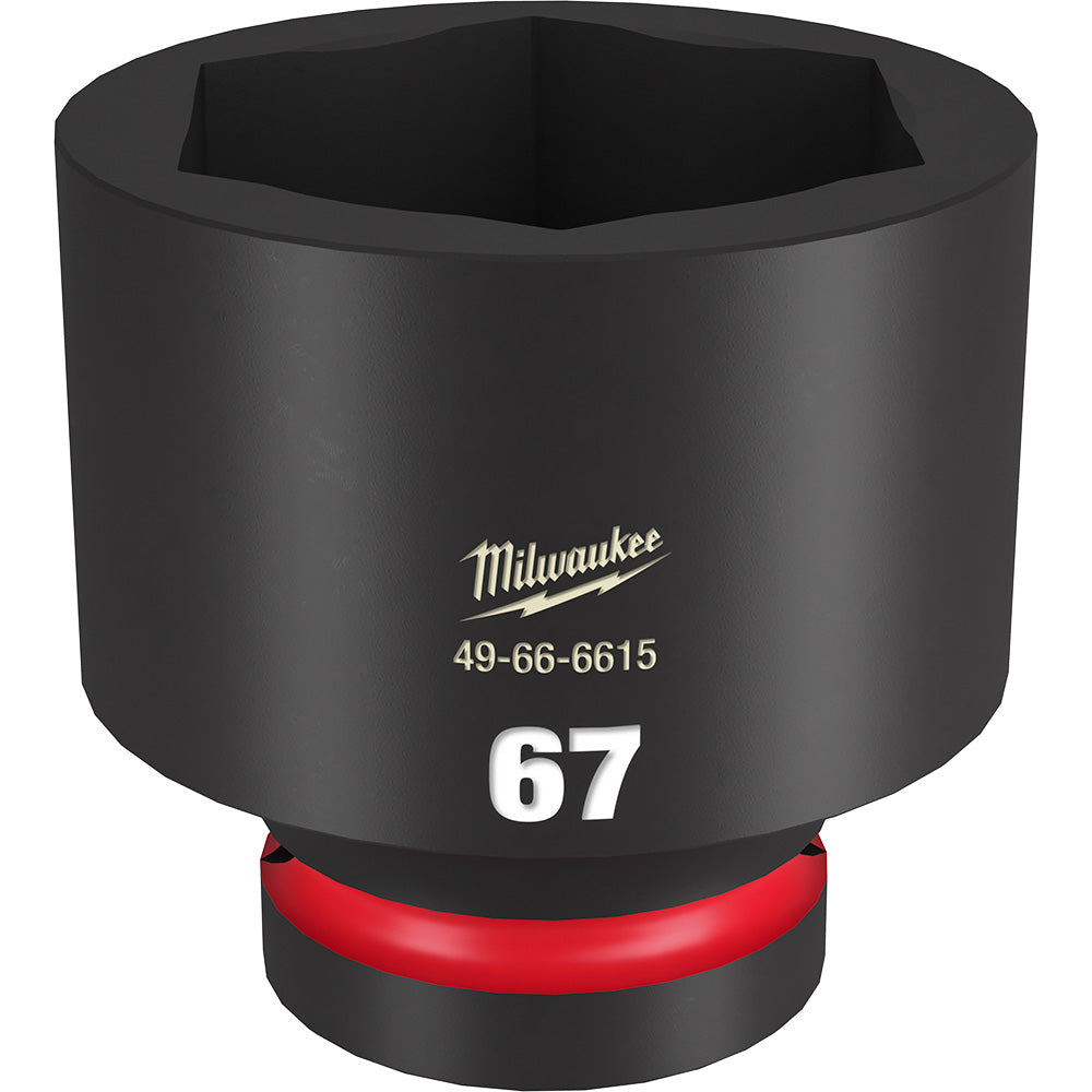Black 67MM socket with hexagonal opening and red grip band at base.