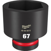 Black 67MM socket with hexagonal opening and red grip band at base.