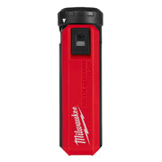 Milwaukee REDLITHIUM USB charger with red and black cylindrical body and USB port on front.