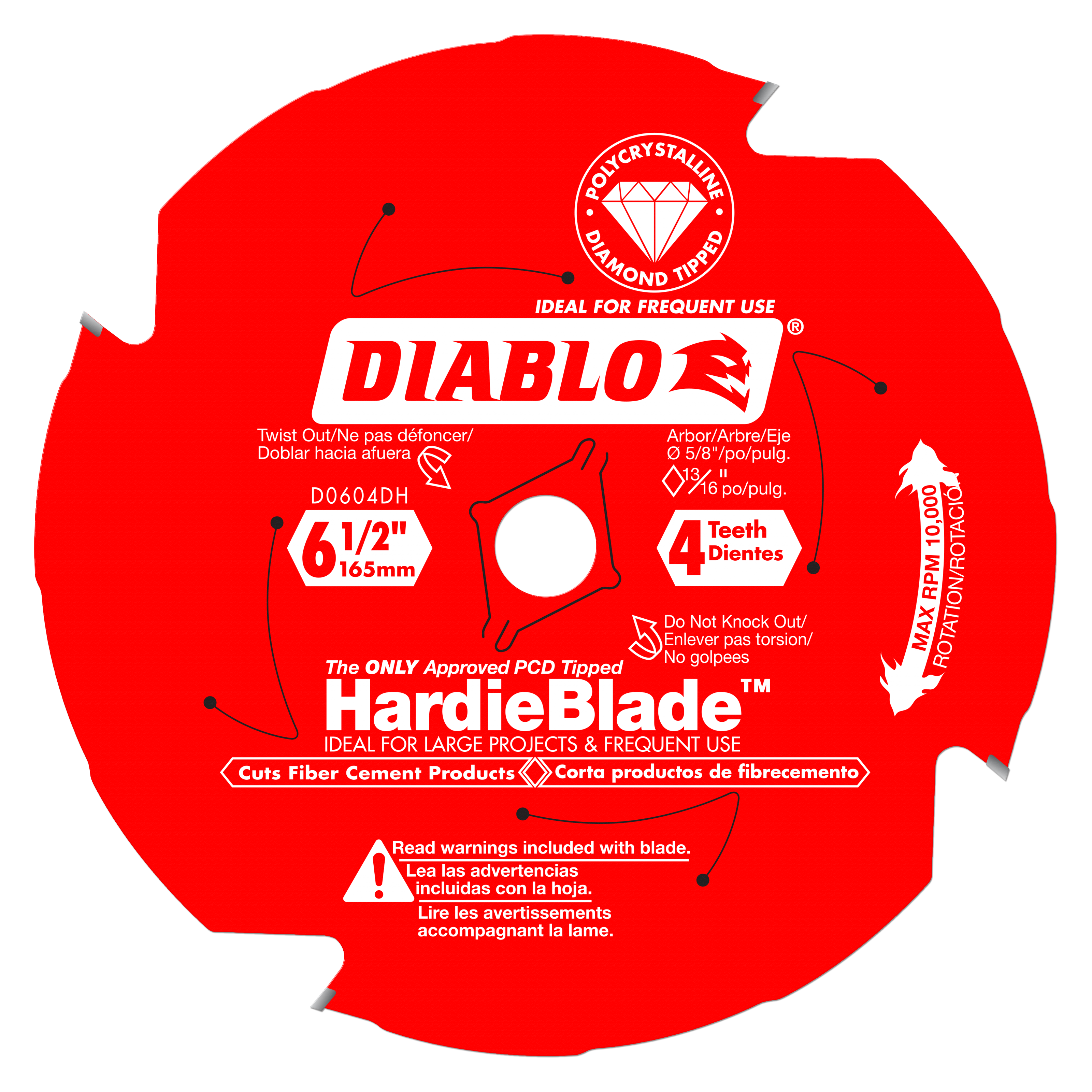 Diablo D0604DH 6-1/2 in. x 4 Tooth (PCD) Fiber Cement HardieBlade - 2 Pack