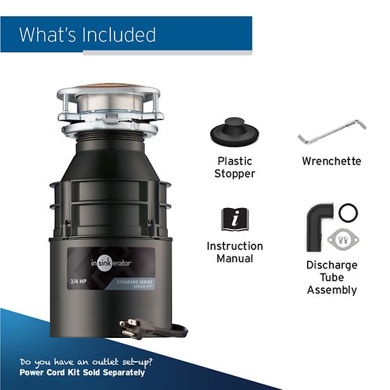 InSinkErator Badger 5 Garbage Disposal with Cord, 3/4 HP - 79326A-ISE