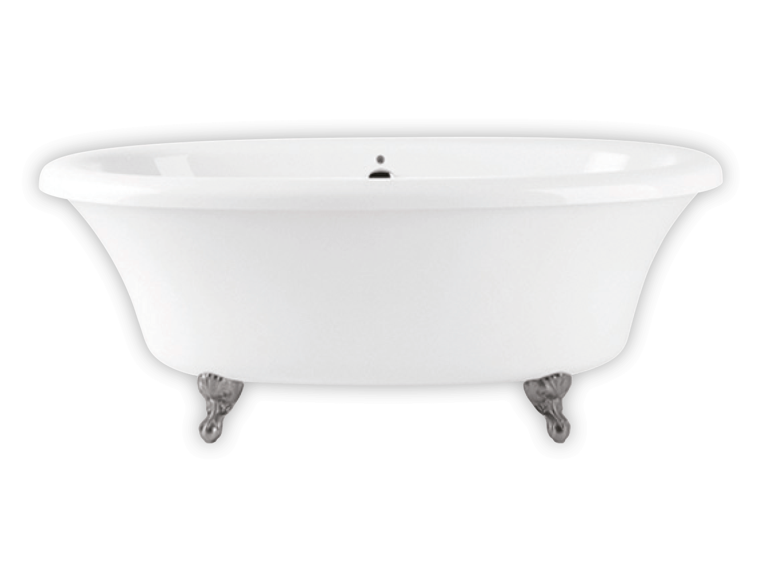 Bain Ultra Balneo Cella 7240 Oval Freestanding 2-Person 59 Gallon Soaker Bathtub with Raised Deck in White - BBCUOFP0N-01