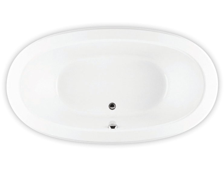 Bain Ultra Balneo Sanos 6636 Oval Freestanding 2-Person 48 Gallon 38 Jet Thermomassuer Bathtub with 2-1/2" Raised Deck Heated Backrest and Heated Headrest in Biscuit - BBSLOFP0T-02