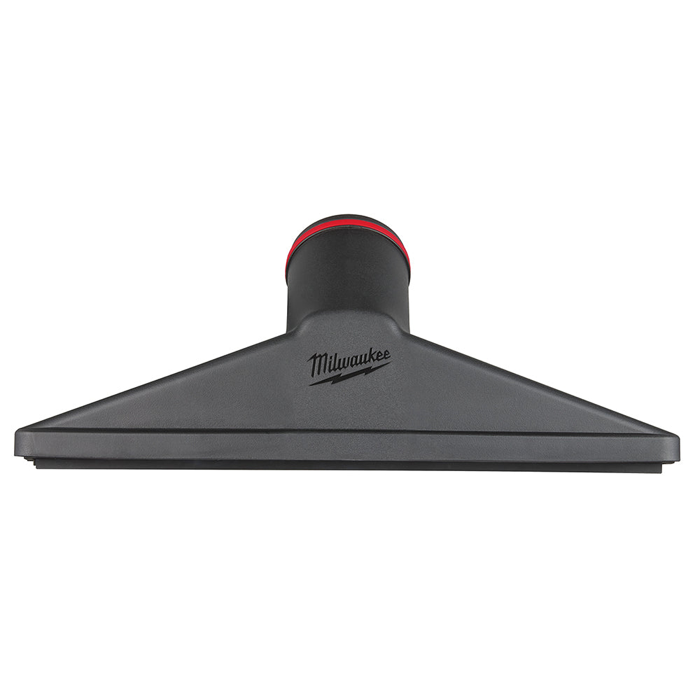 Black and gray wet floor nozzle with red band and Milwaukee branding on handle.