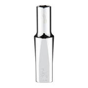 Chrome 3/8 inch drive deep socket with 6-point hex opening and Milwaukee branding.