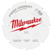 Milwaukee 12-inch circular saw blade with PCD fiber cement cutting surface, polycrystalline diamond teeth, and anti-friction 