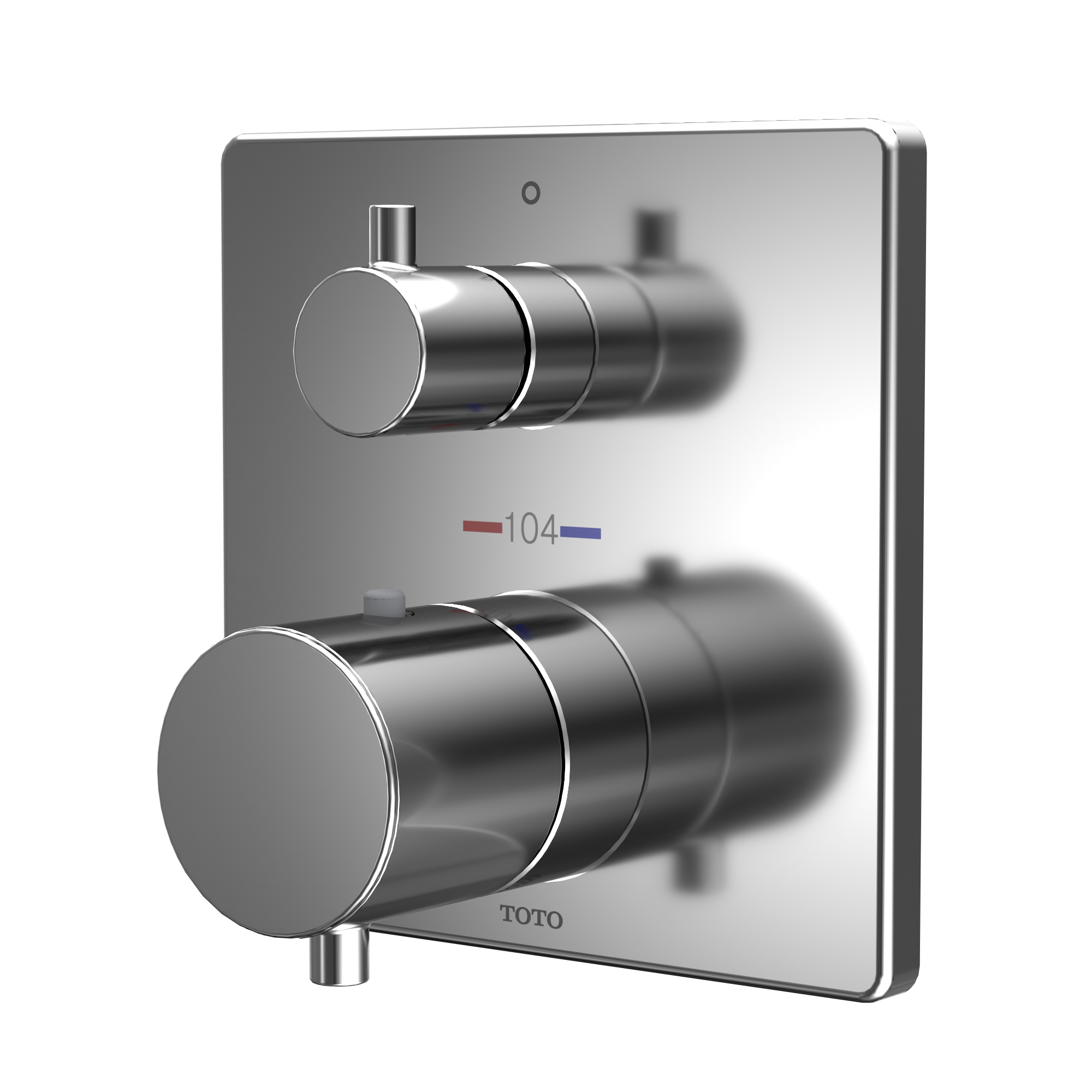 Toto Square Thermostatic Mixing Valve with Volume Control Shower Trim, Polished Chrome - TBV02403U#CP