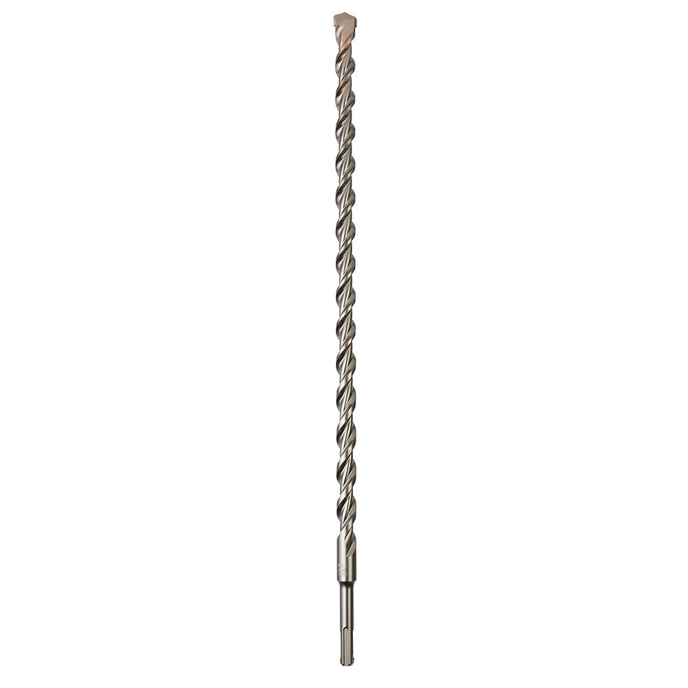 Milwaukee SDS-Plus 2-cutter drill bit with 5/8 inch diameter and spiral flutes, shown against white background.
