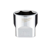 Milwaukee 3/8 in. drive 15/16 in. SAE 6-point socket with chrome finish and black grip sides.