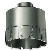 Steel hawg cutter with threaded connection and multiple cutting teeth around cylindrical base.