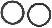 Two black rubber flange gaskets with hollow centers, 2-inch diameter.
