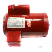 Bell & Gossett Series 60 red recirculating pump motor with label plate and mounting base.