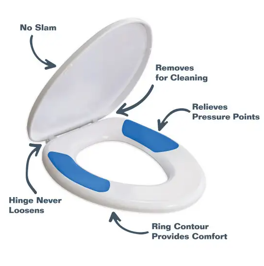Mayfair by Bemis 1870FZ 000 1870FZ 000 TruComfort Toilet Seat with Inserts Provides Comfort and Relieves Pressure Points