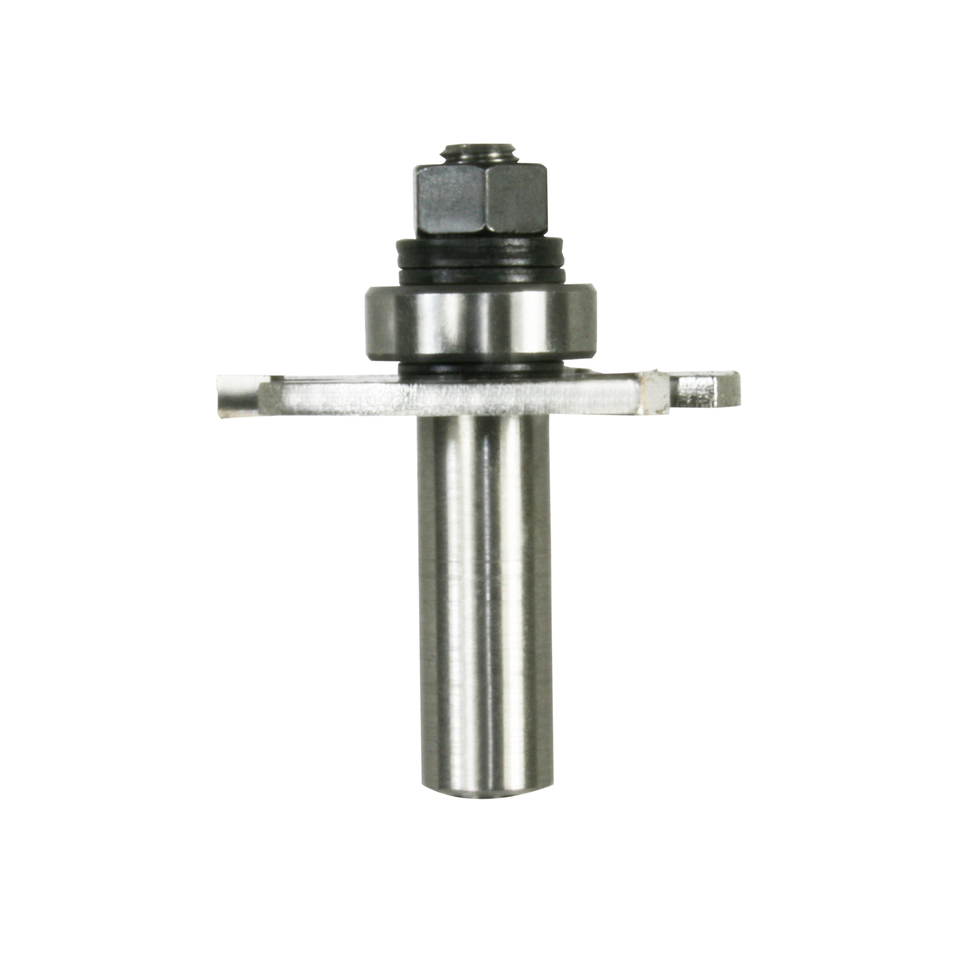 Freud 9/16" depth slotting cutter with cylindrical shaft, hexagonal nut, and horizontal cutting blade.