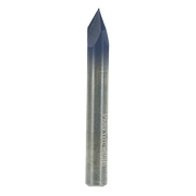 V-shaped router bit with pointed tip and metallic shaft, 1/4" diameter, 60" length.