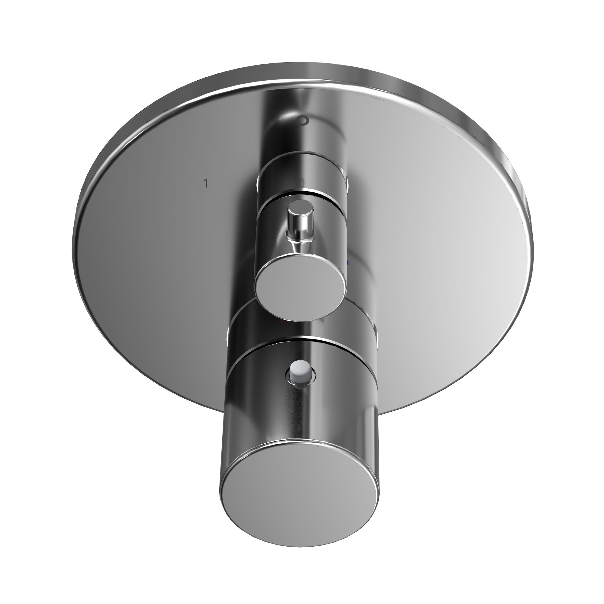 Toto Round Thermostatic Mixing Valve With Two-Way Diverter Shower Trim, Polished Chrome