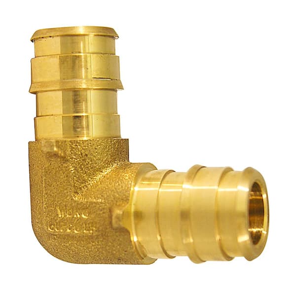 Sharkbite 1/2 in. x 1/2 in. MNPT Crimp Adapter Elbow in Brass - UC280LF