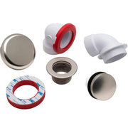 JB Products Touch Toe Bath Waste Half Drain Kit in Brushed Nickle - FW9PVCBNBK