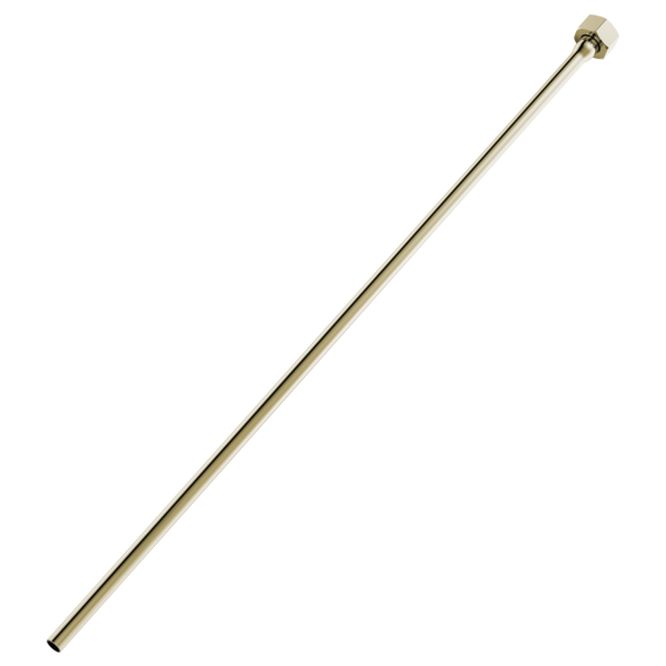Straight metal supply line with hexagonal connector at top end and open tube at bottom.