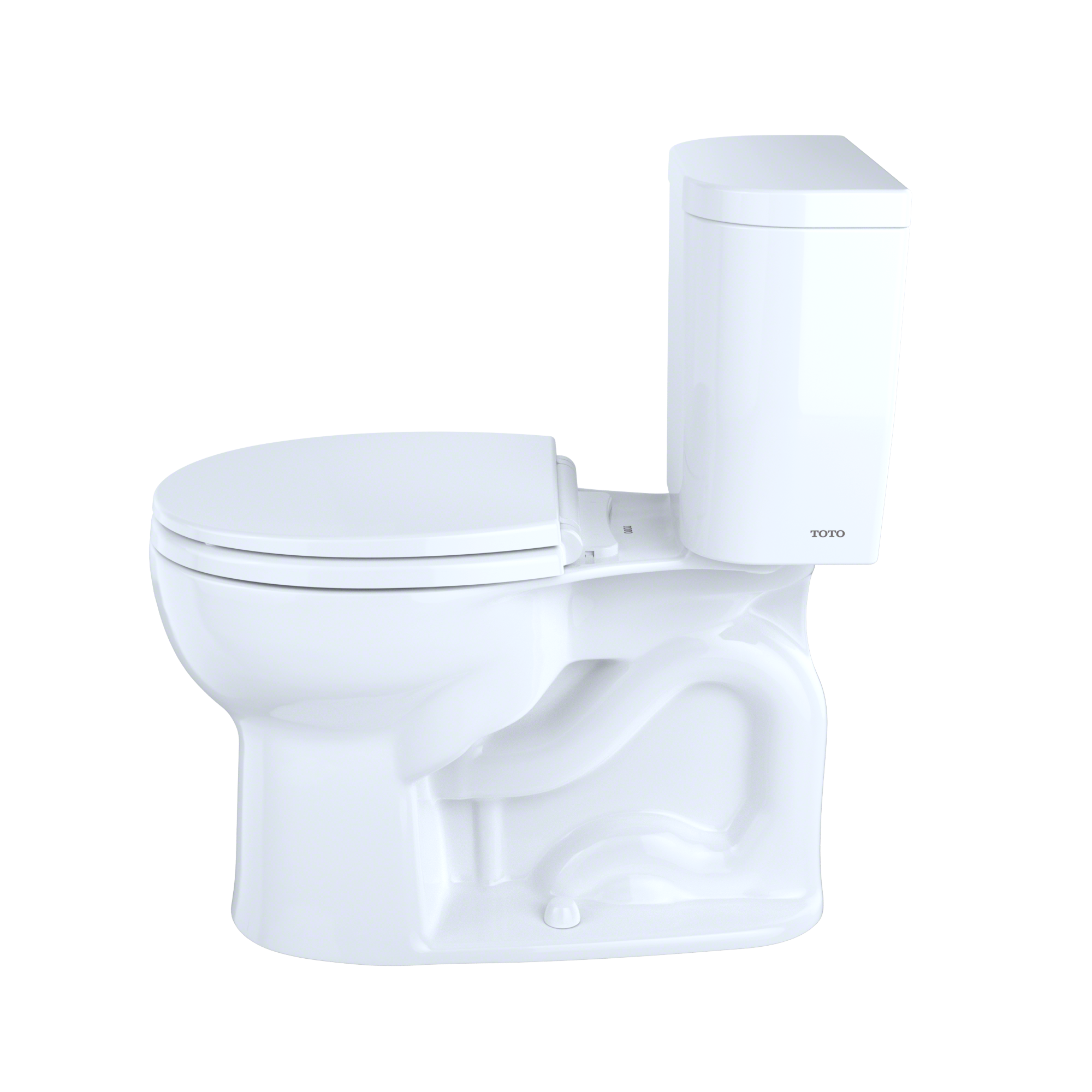 Toto Entrada Two Piece Round Universal Height Toilet 1.28 GPF Less Seat in Cotton White
