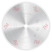 Freud LU5A13 370mm circular saw blade with silver coating and fine teeth for aluminum cutting.
