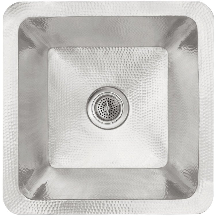 Linkasink C008 SS 20 Inch Large Square Drop In or Undermount Bathroom Sink: Stainless Steel
